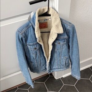 Levi's Cream Sherpa Lined Jacket